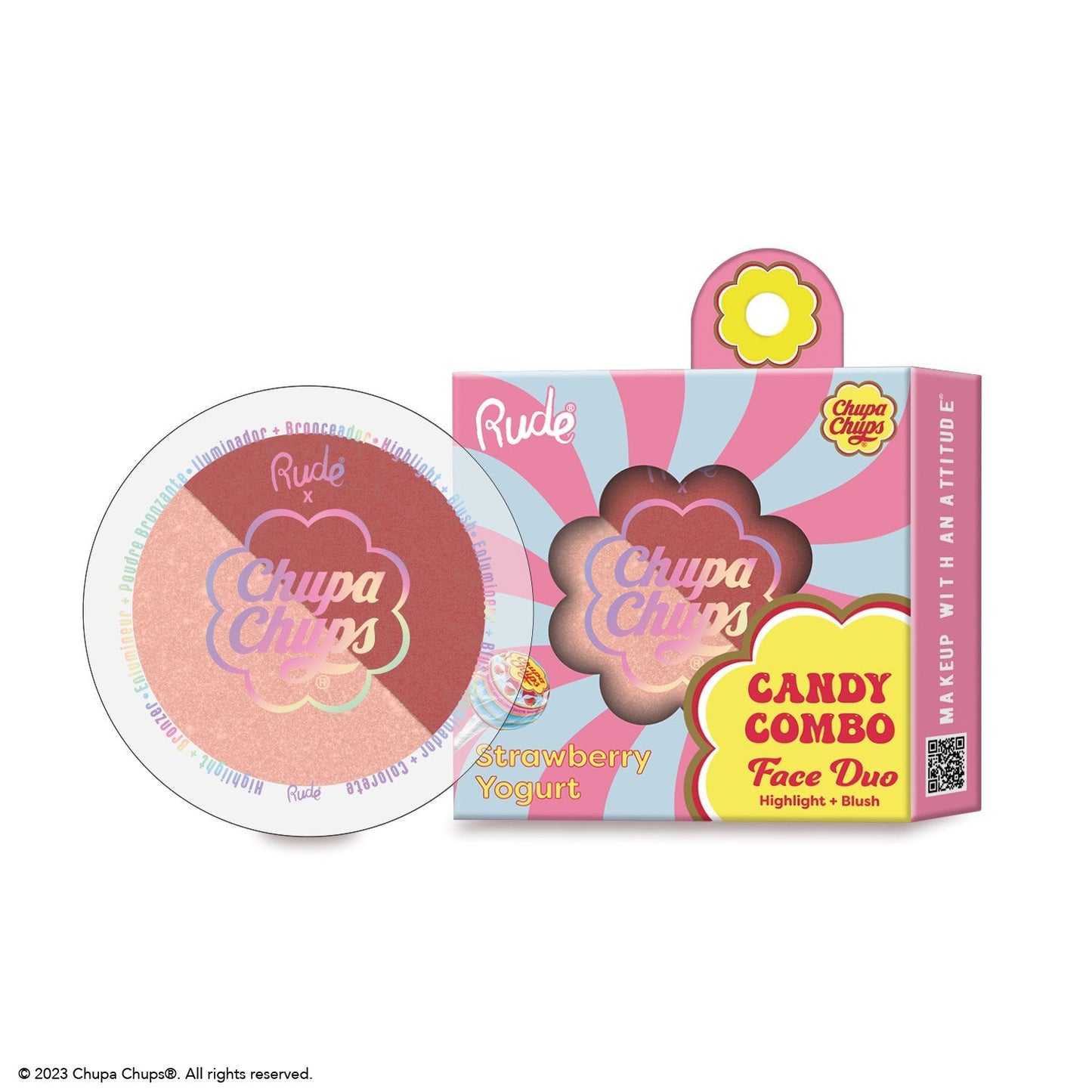 RUDE Chupa Chups Candy Combo Face Duo - Strawberry Yogurt