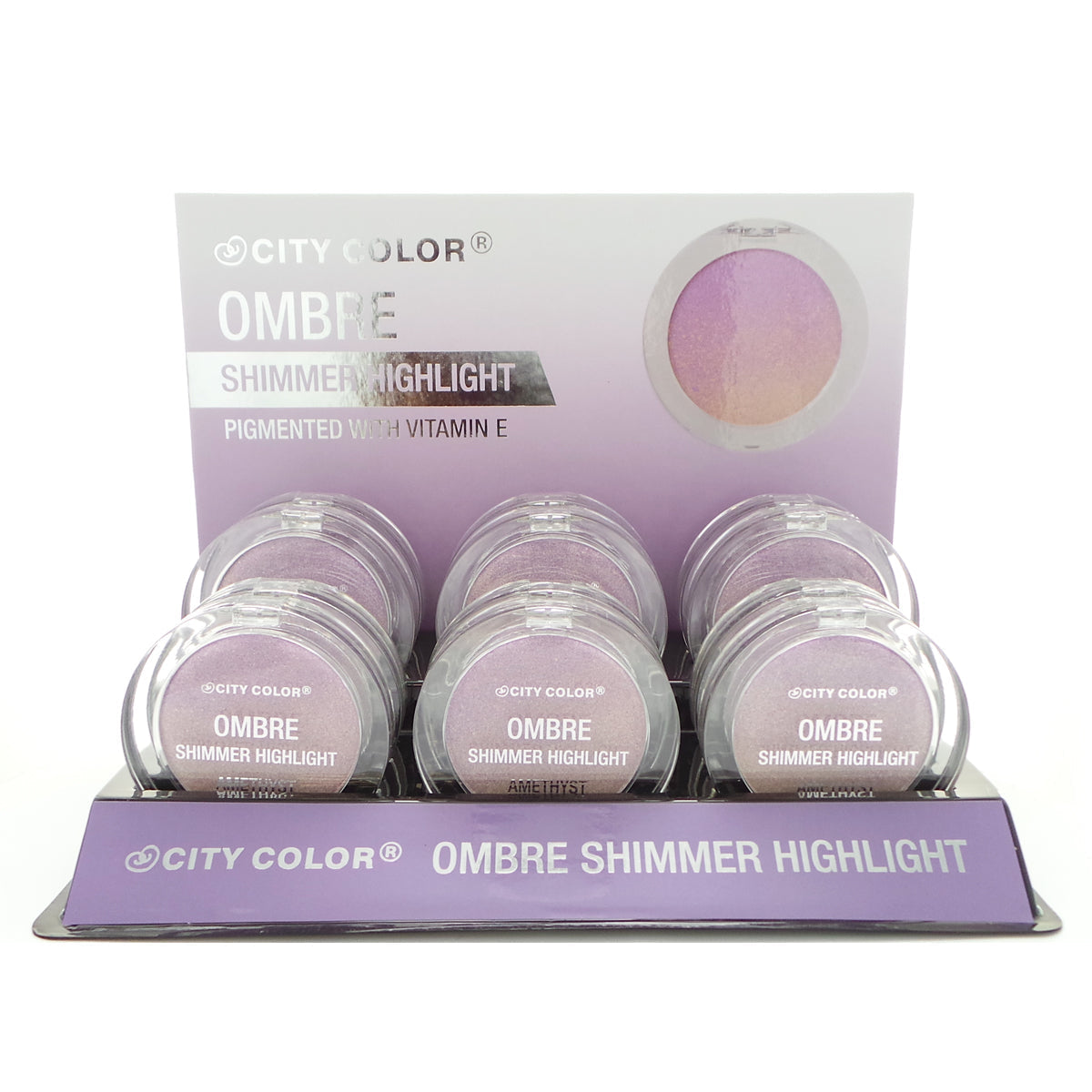 CITY COLOR Shimmer Ombre Highlight - Amethyst Display Set, 12 Pieces - Amethyst Display Set, 12 Pieces