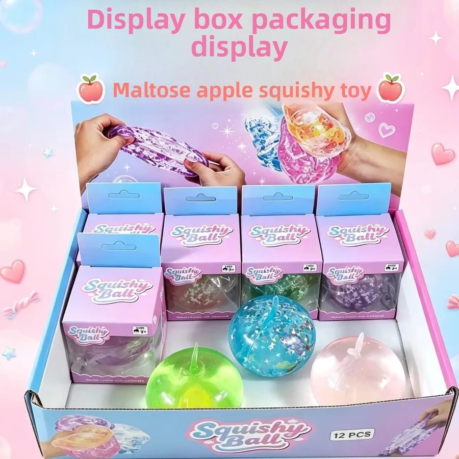 Apple Squishy Toy Made of TPR Featuring Handmade Craftsmanship in Transparent Color - Christy's Beauty & Tingz LLC