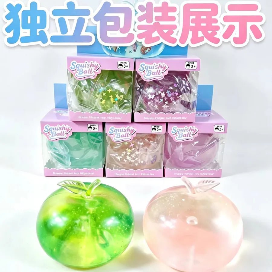 Apple Squishy Toy Made of TPR Featuring Handmade Craftsmanship in Transparent Color - Christy's Beauty & Tingz LLC