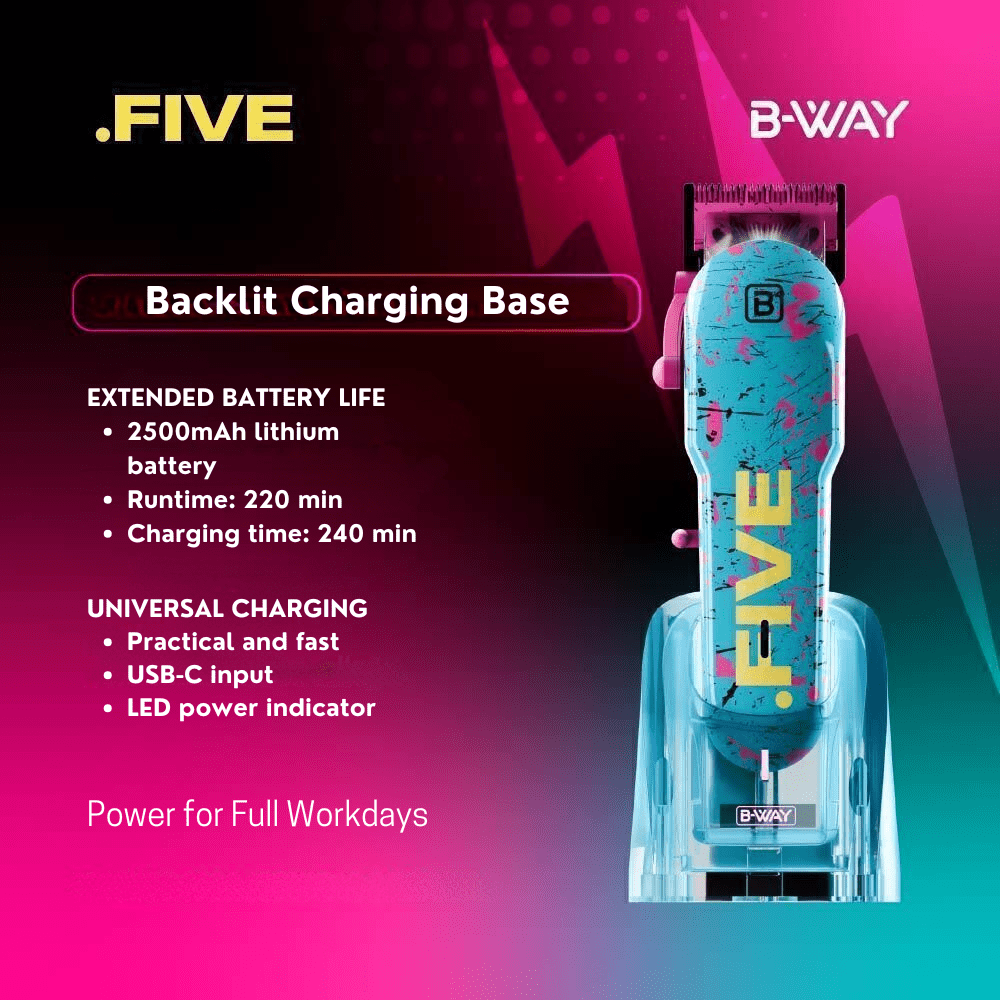 B-Way NEW Five Shorty Clipper, T-Pro Trimmer & OFF Shaver – Professional 3-in-1 Barber Set with Free Barber Cape - Christy's Beauty & Tingz LLC