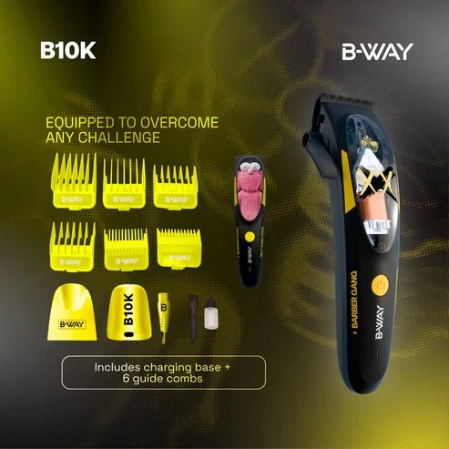 B-WAY Professional Barber Clipper Trimmer & Foil Shaver Set – B10K Hair Clipper, CUTZ Dark Trimmer & OFF Black Shaver – Cordless 3-in-1 Barber Grooming Kit for Fades, Outlining & Finishing - Christy's Beauty & Tingz LLC