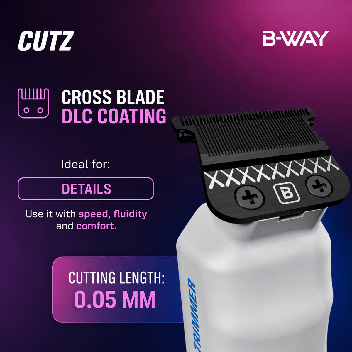 B-WAY Professional Barber Kit – Cordless Hair Clipper, Trimmer & Foil Shaver Set – Urban New Clipper, CUTZ White Detail Trimmer & OFF White Shaver for Fades, Haircuts & Finishing - Christy's Beauty & Tingz LLC