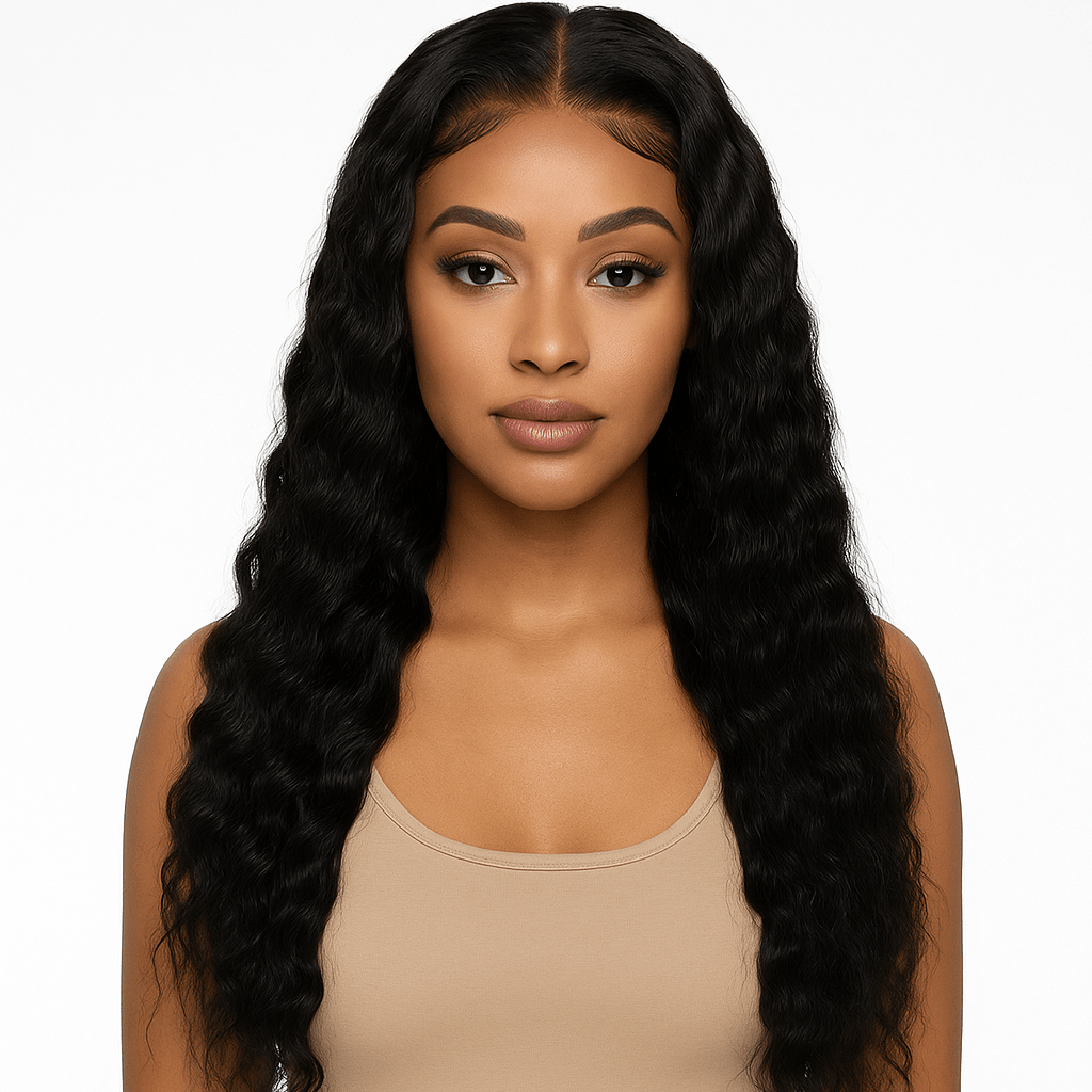 Deep Drip – Loose Deep Wave Lace Front Wig (Natural Black)
