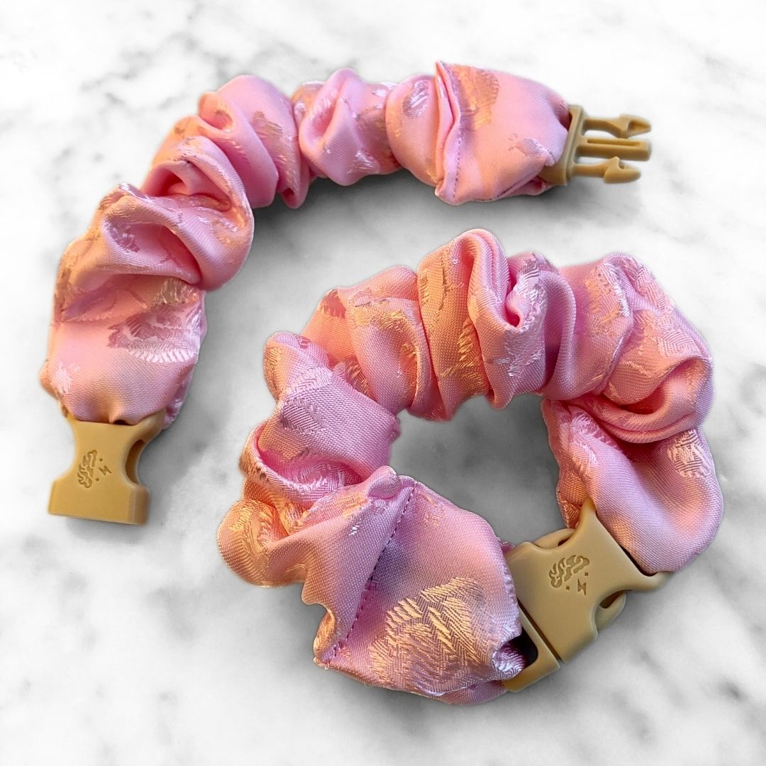 Empress Pink Buckle Scrunchie - Lunar New Year Áo Dài - No Snagging, No Tangles - Christy's Beauty & Tingz LLC
