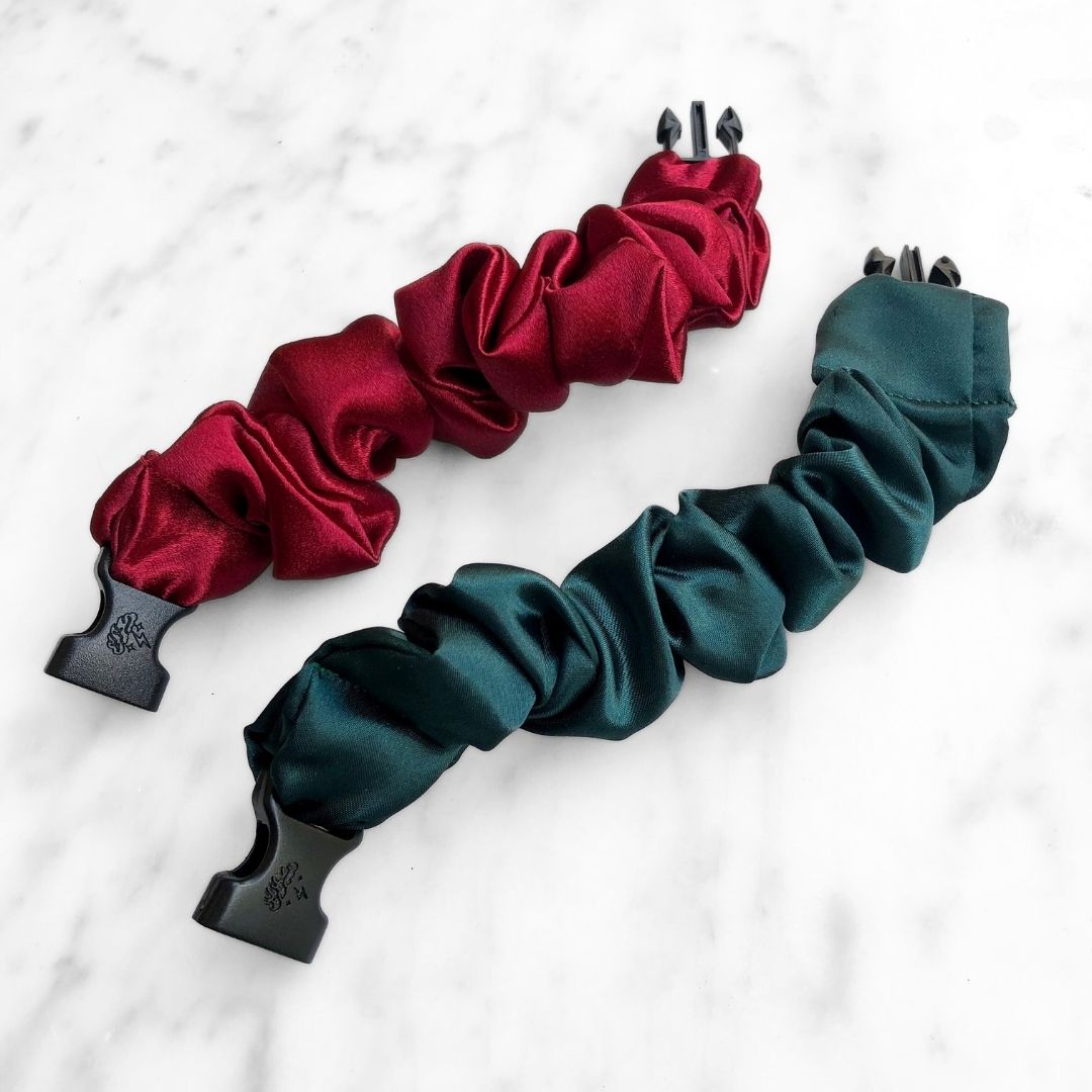 Holly Duo - 2-Pack Christmas Holiday Buckle Scrunchies - No Snagging, No Tangles - Christy's Beauty & Tingz LLC
