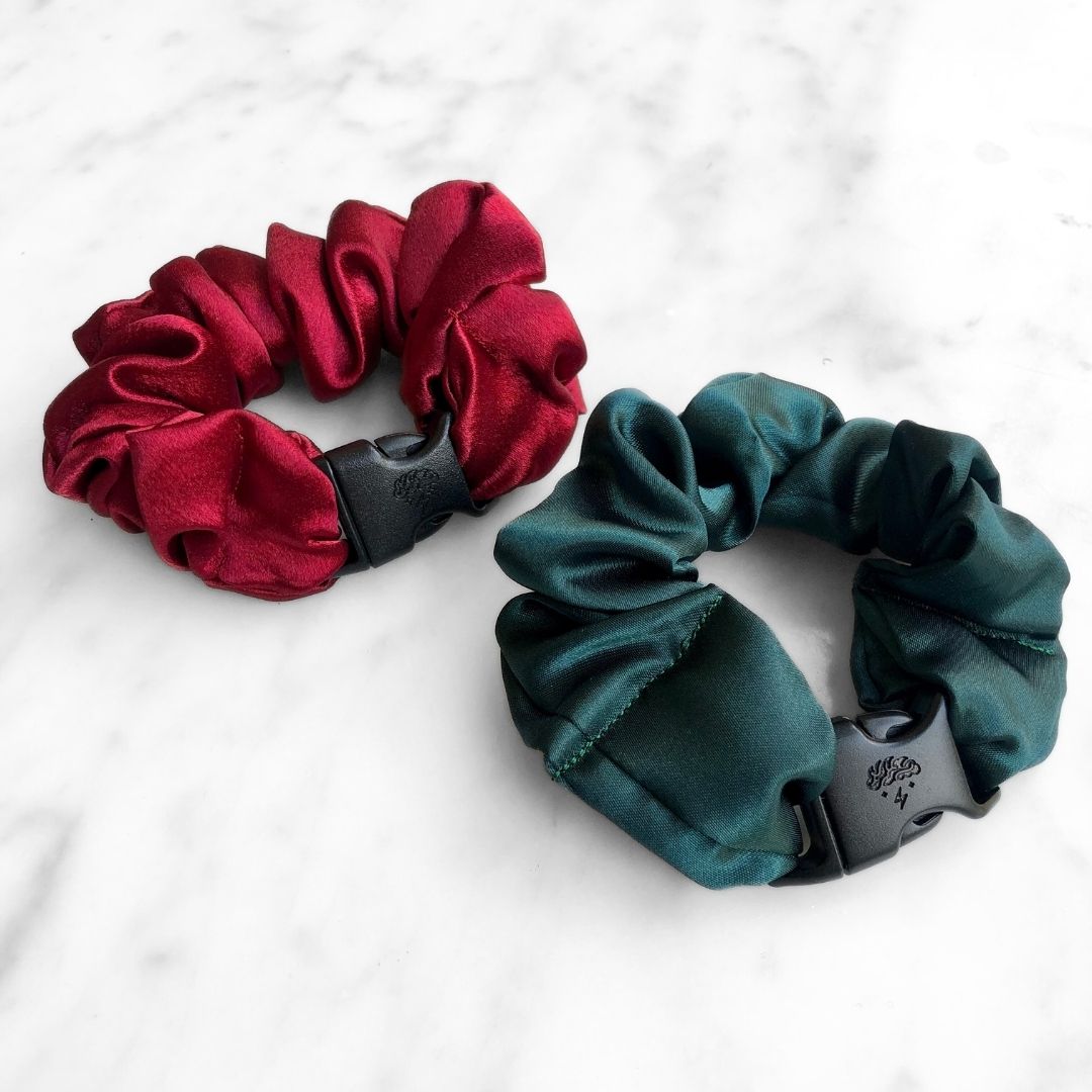 Holly Duo - 2-Pack Christmas Holiday Buckle Scrunchies - No Snagging, No Tangles - Christy's Beauty & Tingz LLC