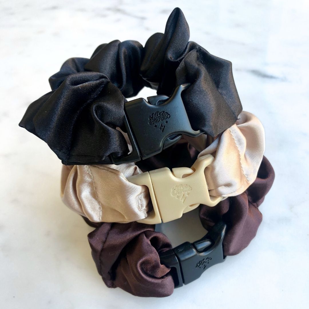 Neutrals Starter Pack - 3-Pack Buckle Scrunchies Bundle - No Snagging, No Tangles - Christy's Beauty & Tingz LLC