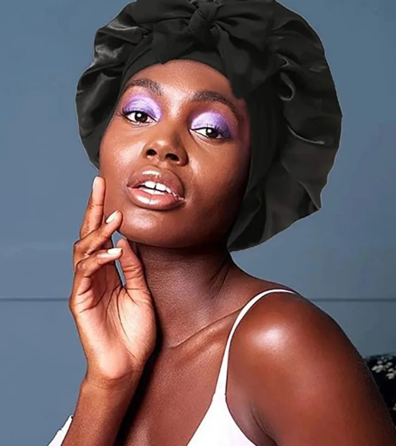 New Silk Bonnet For Sleeping Women Satin Bonnet Hair Bonnet Night Sleep Cap Scarf Wrap For Curly Hair With Tie Band For Curly Hair - Christy's Beauty & Tingz LLC
