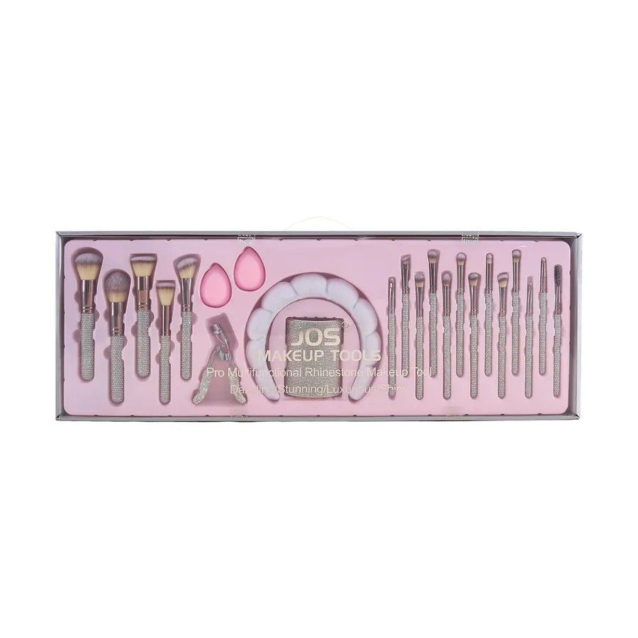 Silver Makeup Brush Set with Nylon Bristles — Professional Brushes for Flawless Blending - Christy's Beauty & Tingz LLC