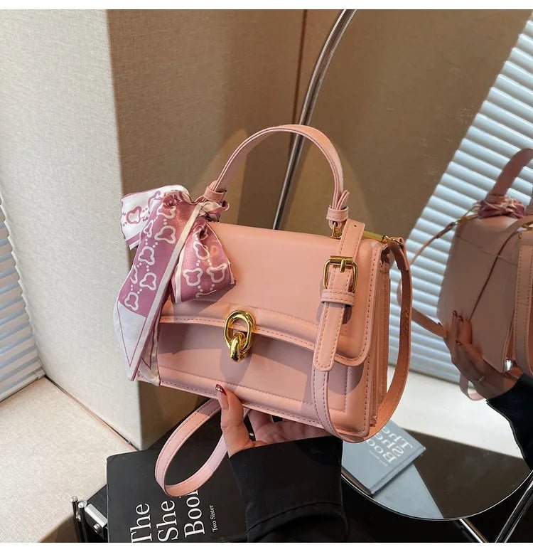 Small Square Bag Women's Shoulder Handbag Trendy Scarf Handbag Clutch - Christy's Beauty & Tingz LLC