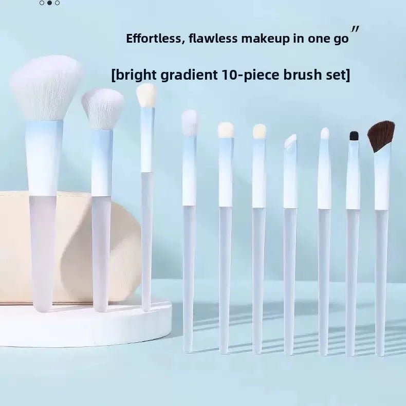 10-Piece Ombre Makeup Brush Set — Gradient Handles for Professional Makeup Application - Christy's Beauty & Tingz LLC
