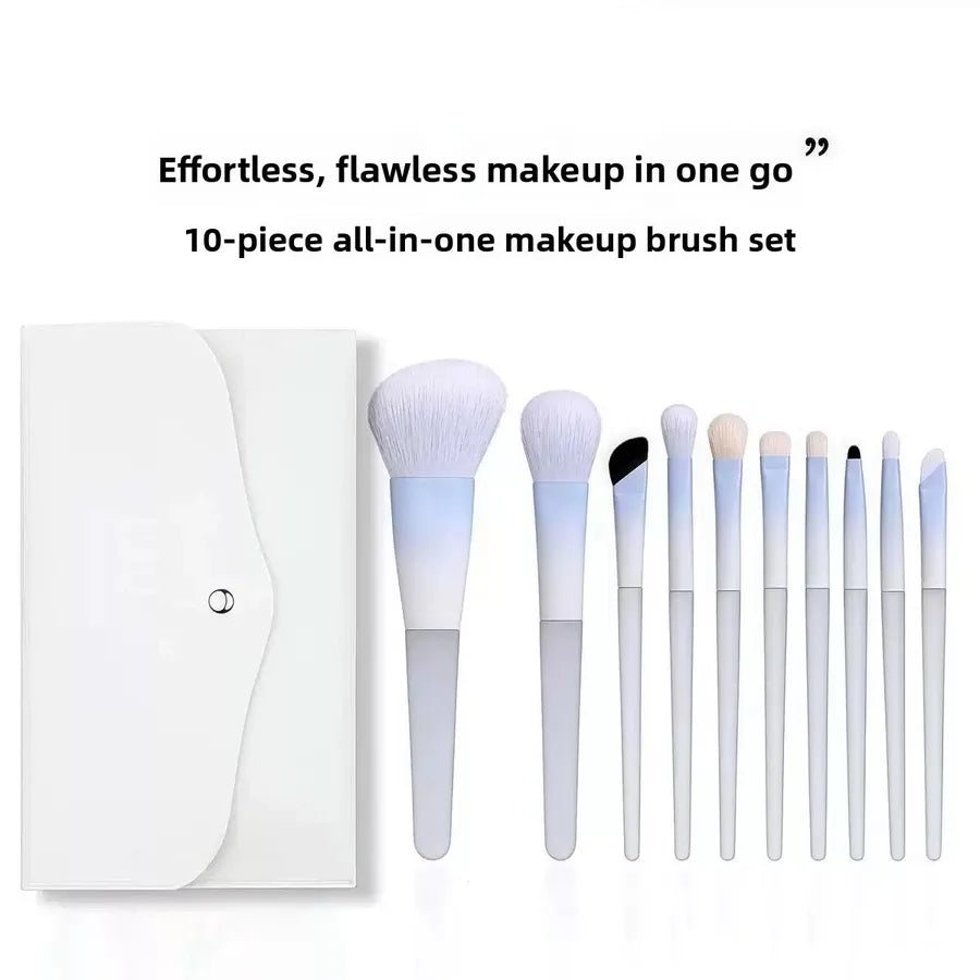 10-Piece Ombre Makeup Brush Set — Gradient Handles for Professional Makeup Application - Christy's Beauty & Tingz LLC