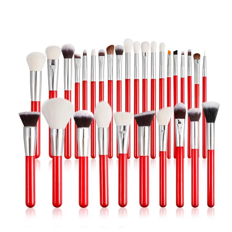15-Piece Rainbow Makeup Brush Set with Wooden Handles — Colorful Professional Brushes - Christy's Beauty & Tingz LLC