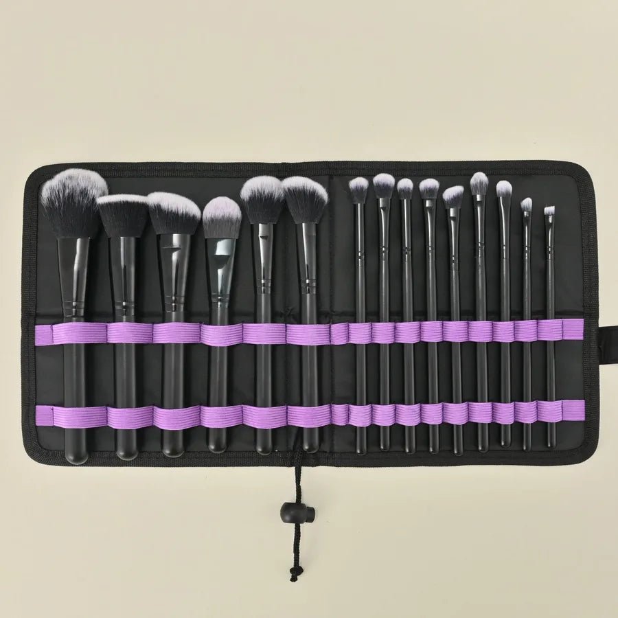 15-Piece Rainbow Makeup Brush Set with Wooden Handles — Colorful Professional Brushes - Christy's Beauty & Tingz LLC