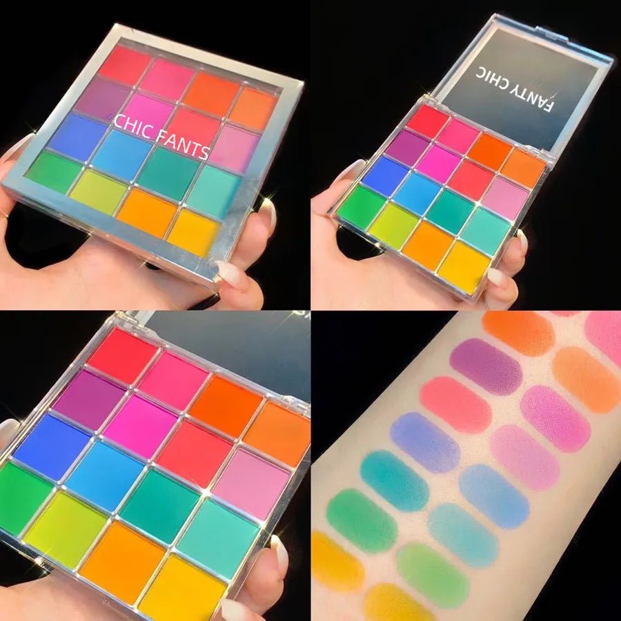 16-Color Rainbow Eyeshadow Palette — Flower Fairy Shades with Pearlescent & Matte Finish - Christy's Beauty & Tingz LLC