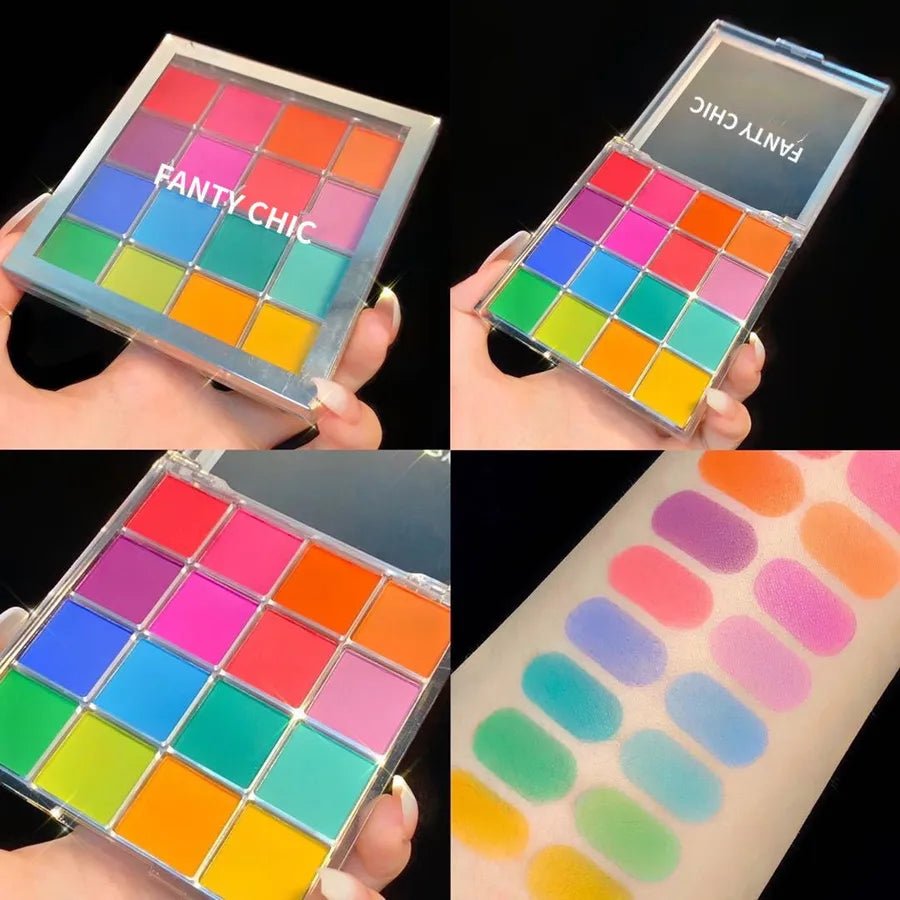 16-Color Rainbow Eyeshadow Palette — Flower Fairy Shades with Pearlescent & Matte Finish - Christy's Beauty & Tingz LLC