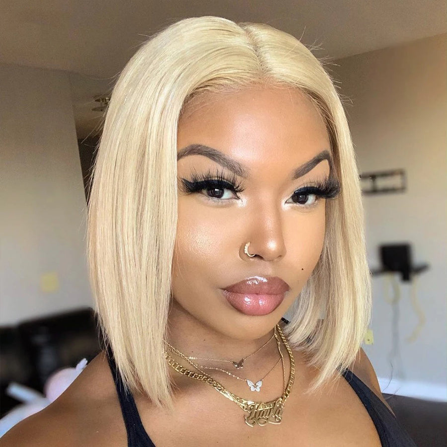 613 Lace Front Bob Wig (Platinum Blonde) Icy Cutie
