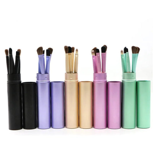5-Piece Portable Eyeshadow Brush Set — Travel Makeup Brushes for Precise Eye Looks - Christy's Beauty & Tingz LLC