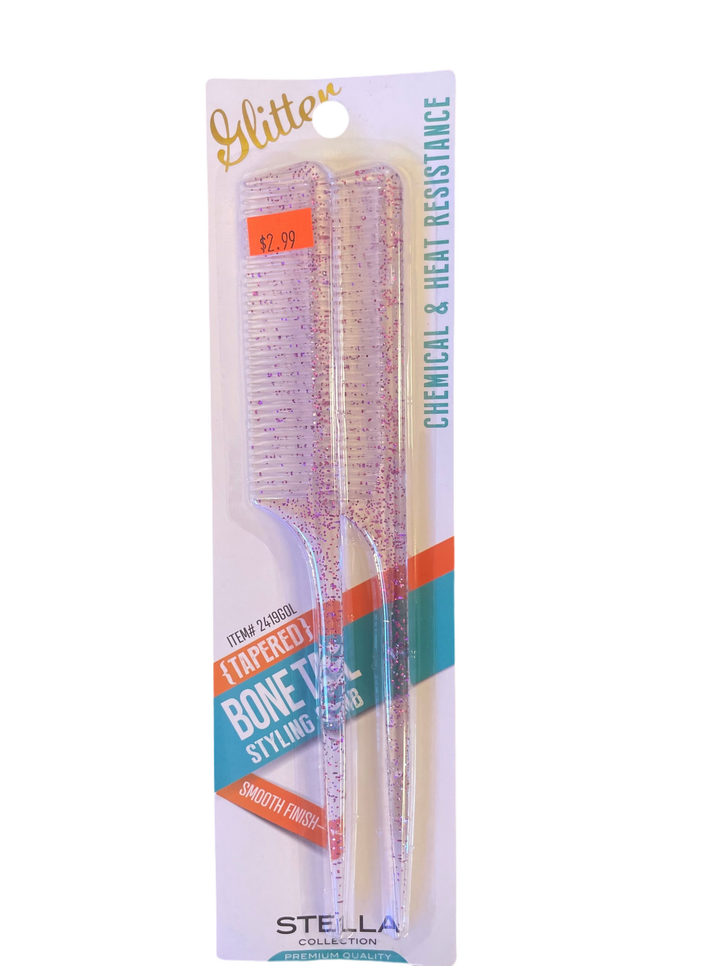 Glitter Bone Tail Styling Comb (set)