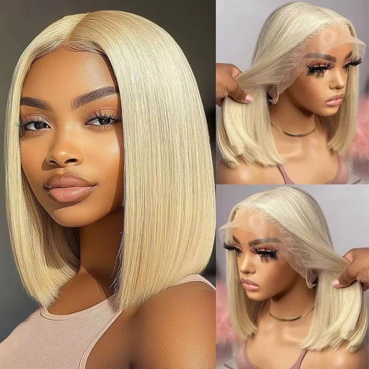 613 Lace Front Bob Wig (Platinum Blonde) Icy Cutie