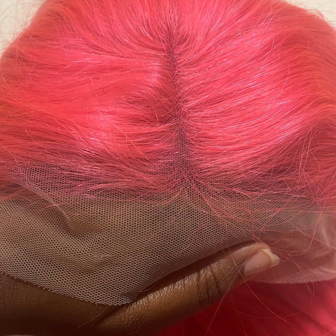 13/4 Transparent BOB wigs straight 14”