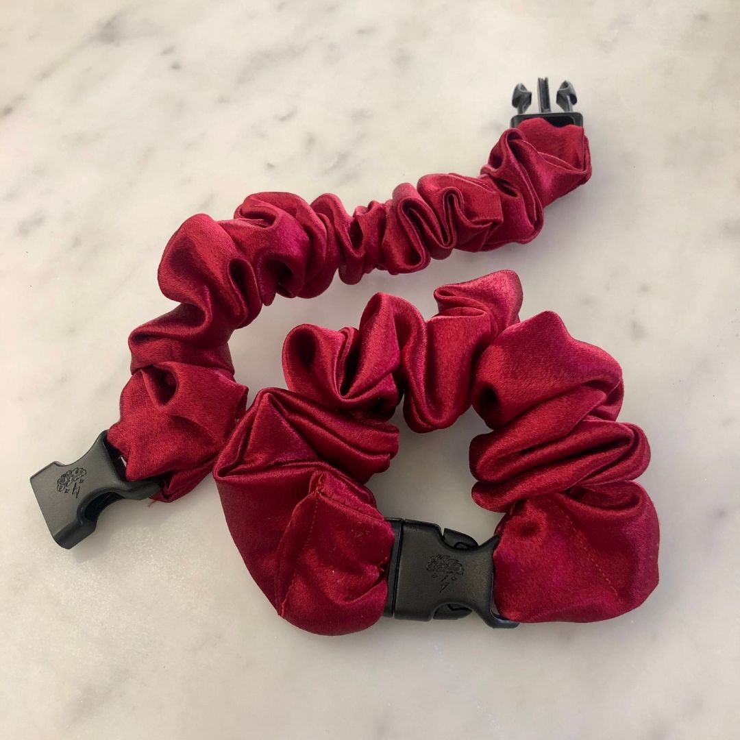 Cherry Red Buckle Scrunchie - No Snagging, No Tangles
