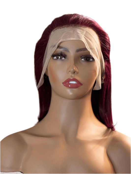 Ruby Cut – Straight Bob Lace Front Wig (Burgundy Red)