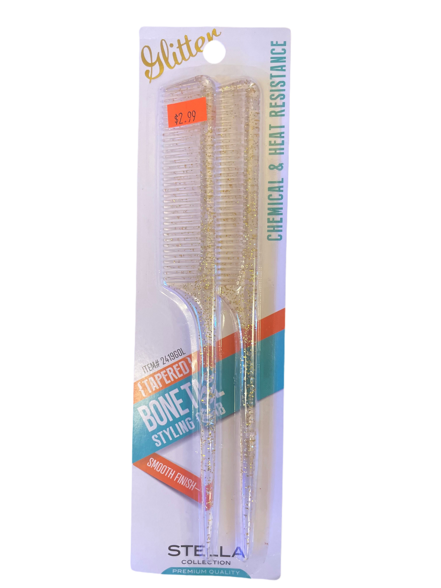 Glitter Bone Tail Styling Comb (set)