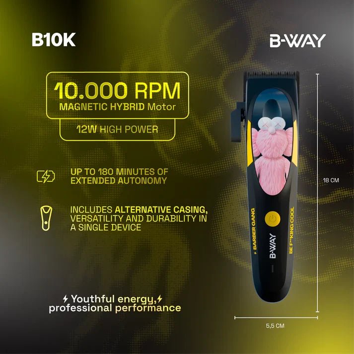 B-WAY Professional Barber Clipper Trimmer & Foil Shaver Set – B10K Hair Clipper, CUTZ Dark Trimmer & OFF Black Shaver – Cordless 3-in-1 Barber Grooming Kit for Fades, Outlining & Finishing - Christy's Beauty & Tingz LLC