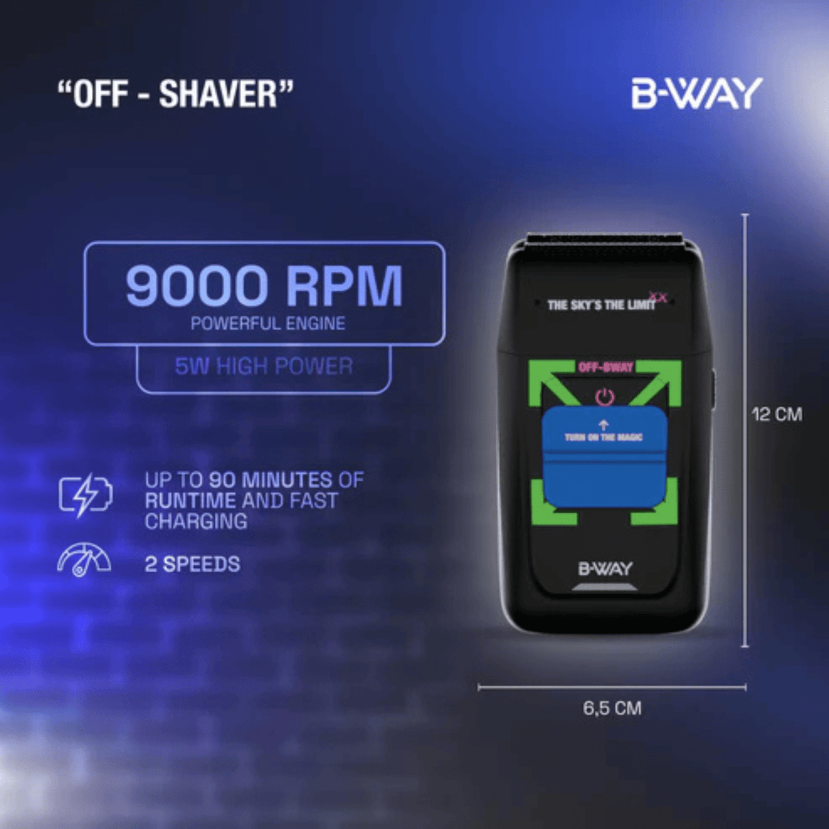 B-WAY Professional Barber Clipper Trimmer & Foil Shaver Set – B10K Hair Clipper, CUTZ Dark Trimmer & OFF Black Shaver – Cordless 3-in-1 Barber Grooming Kit for Fades, Outlining & Finishing - Christy's Beauty & Tingz LLC