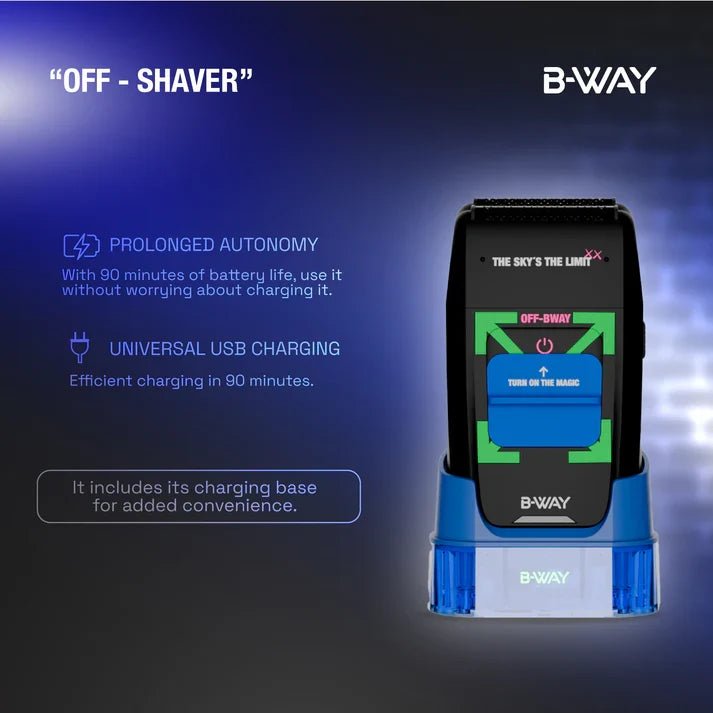 B-WAY Professional Barber Clipper Trimmer & Foil Shaver Set – B10K Hair Clipper, CUTZ Dark Trimmer & OFF Black Shaver – Cordless 3-in-1 Barber Grooming Kit for Fades, Outlining & Finishing - Christy's Beauty & Tingz LLC