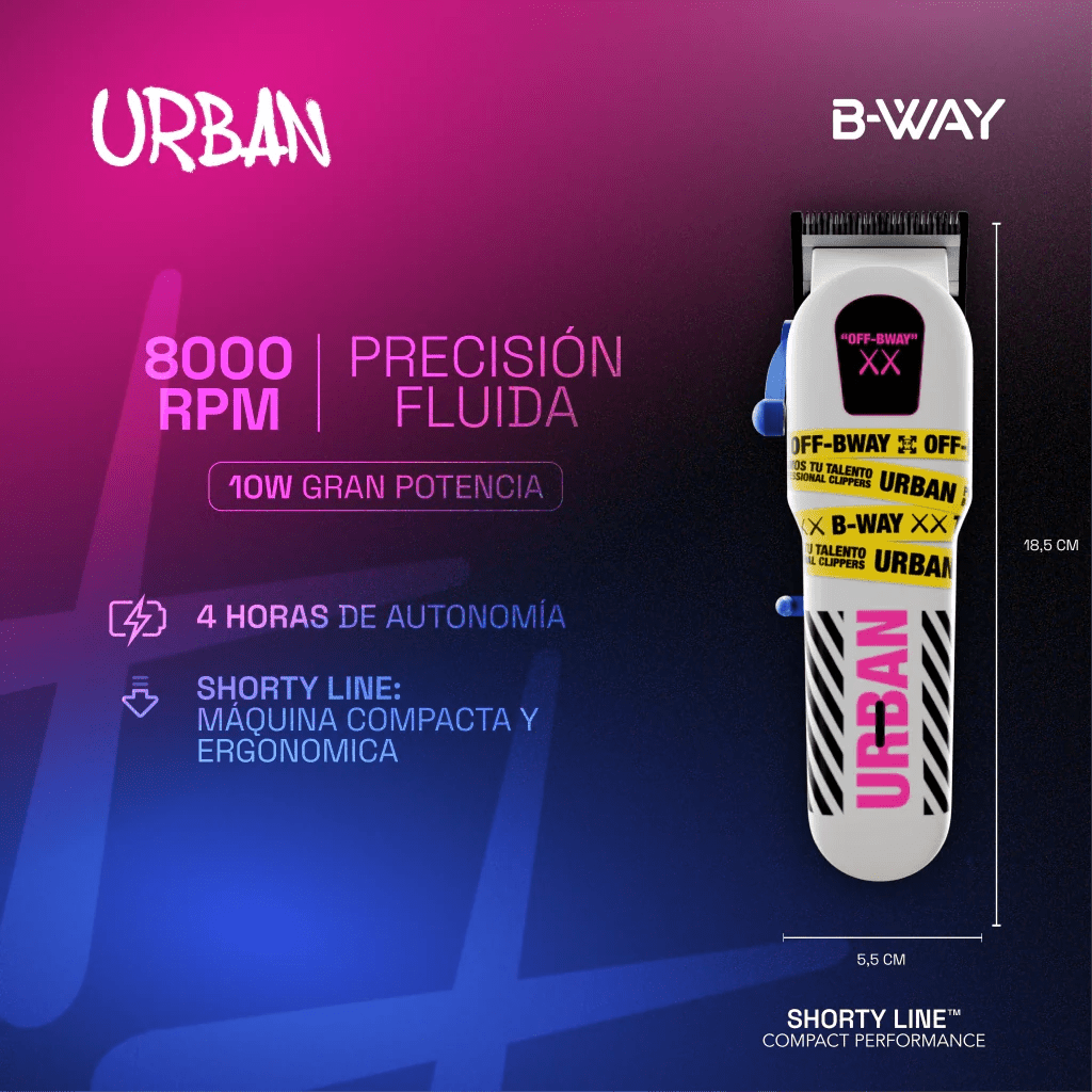 B-WAY Professional Barber Kit – Cordless Hair Clipper, Trimmer & Foil Shaver Set – Urban New Clipper, CUTZ White Detail Trimmer & OFF White Shaver for Fades, Haircuts & Finishing - Christy's Beauty & Tingz LLC