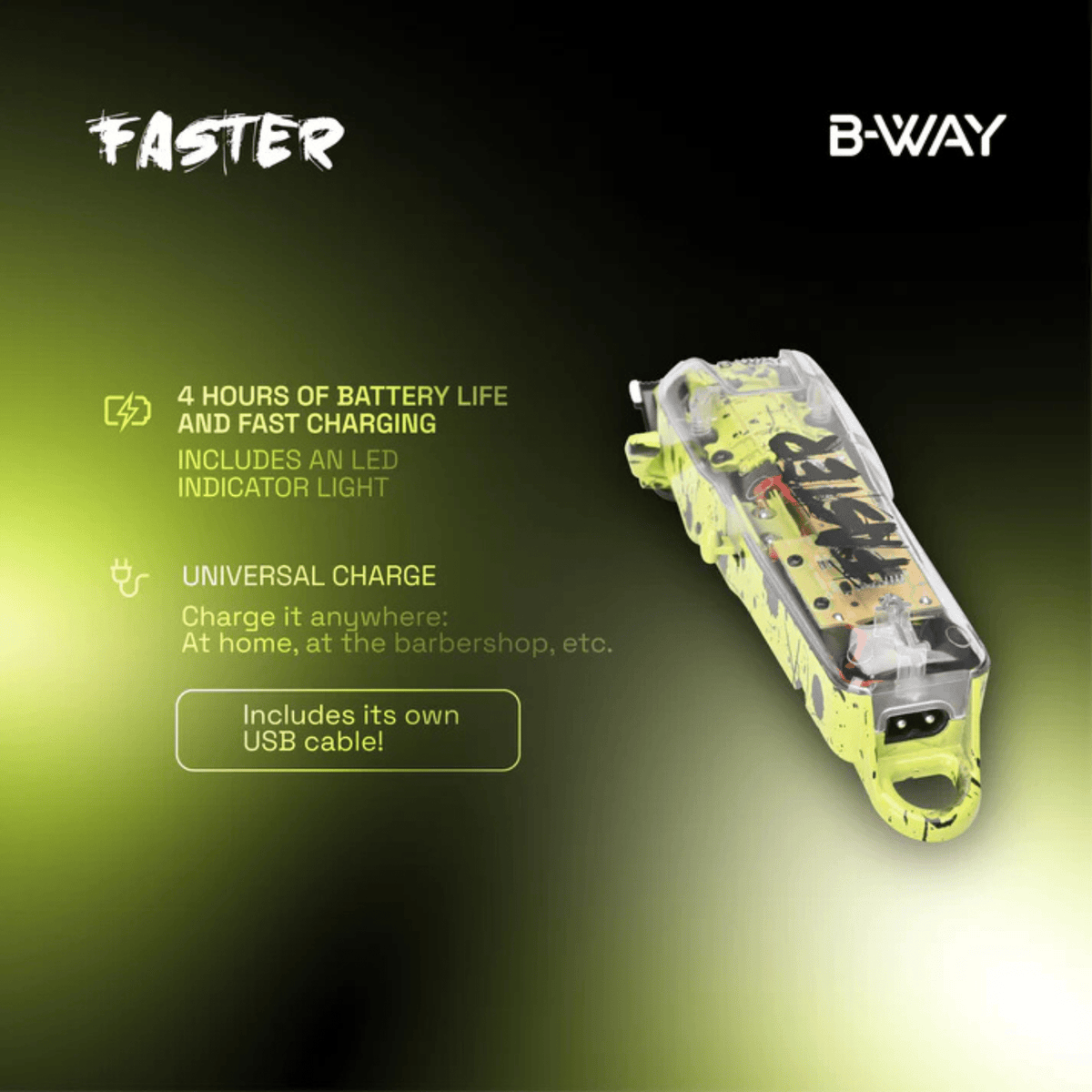 B-WAY Professional Barber Kit – Cordless Hair Clipper & Trimmer Set – Faster Clipper + Golden Gate Precision Trimmer for Fades, Haircuts, Edge-Ups, Beard Detailing & Outlining - Christy's Beauty & Tingz LLC