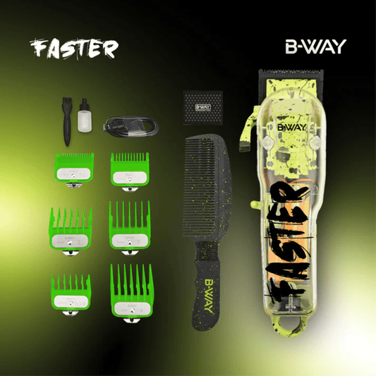 B-WAY Professional Barber Kit – Cordless Hair Clipper & Trimmer Set – Faster Clipper + Golden Gate Precision Trimmer for Fades, Haircuts, Edge-Ups, Beard Detailing & Outlining - Christy's Beauty & Tingz LLC