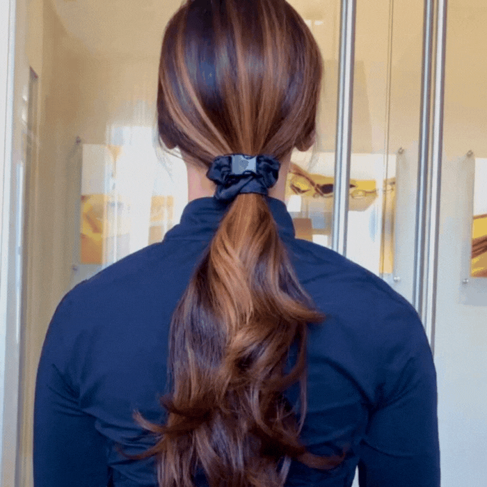 Black Velvet Buckle Scrunchie - No Snagging, No Tangles