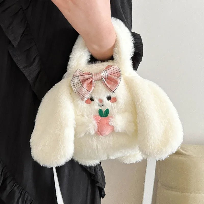 Cartoon Round Velvet Handbag for Kids Featuring Top Handle Ornament Design - Christy's Beauty & Tingz LLC