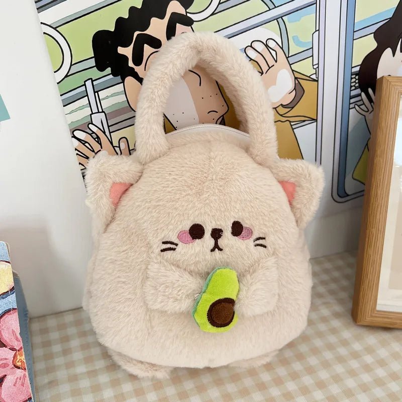 Cartoon Round Velvet Handbag for Kids Featuring Top Handle Ornament Design - Christy's Beauty & Tingz LLC