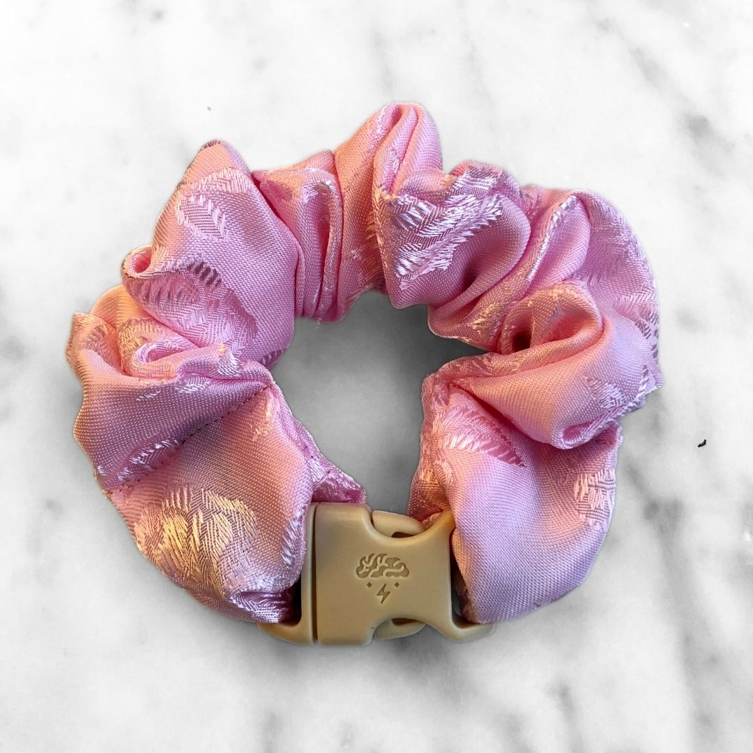 Empress Pink Buckle Scrunchie - Lunar New Year Áo Dài - No Snagging, No Tangles - Christy's Beauty & Tingz LLC