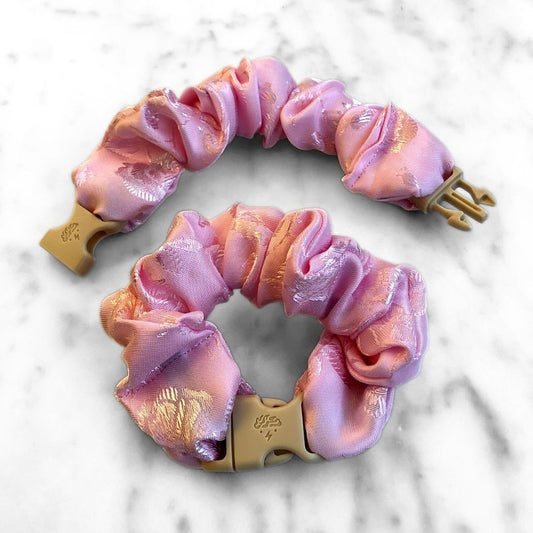 Empress Pink Buckle Scrunchie - Lunar New Year Áo Dài - No Snagging, No Tangles - Christy's Beauty & Tingz LLC