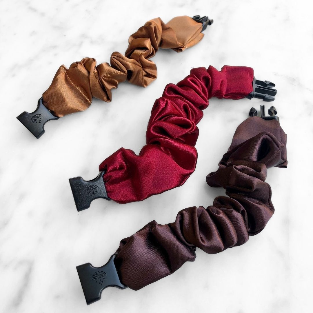 Fall Essentials - 3-Pack Autumn Halloween Buckle Scrunchies - No Snagging, No Tangles - Christy's Beauty & Tingz LLC