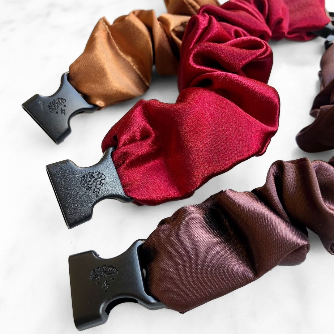 Fall Essentials - 3-Pack Autumn Halloween Buckle Scrunchies - No Snagging, No Tangles - Christy's Beauty & Tingz LLC