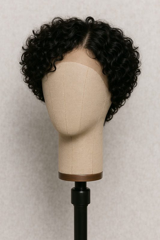 Crown'd Cuties Lace Front – Natural Black Curly Pixie