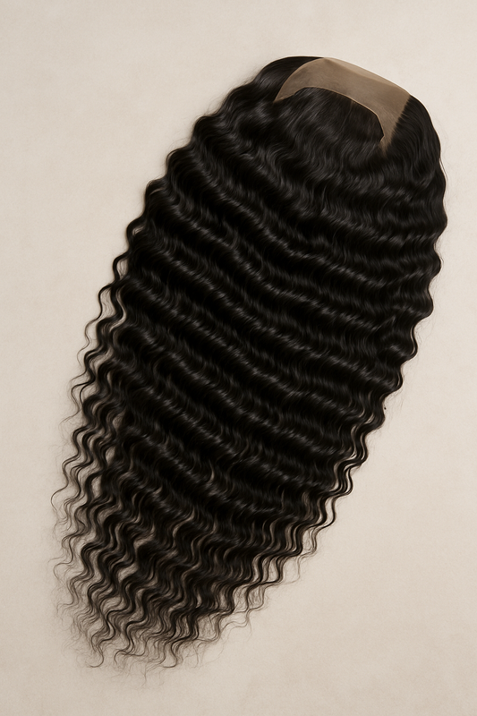 Curl Reign – Deep Wave Lace Front Wig (Natural Black)