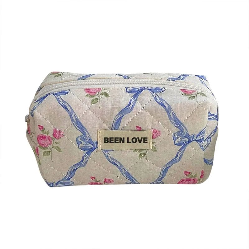 Floral Makeup Bag — Vacation-Style Square Cosmetic Pouch for Travel & Everyday Use - Christy's Beauty & Tingz LLC