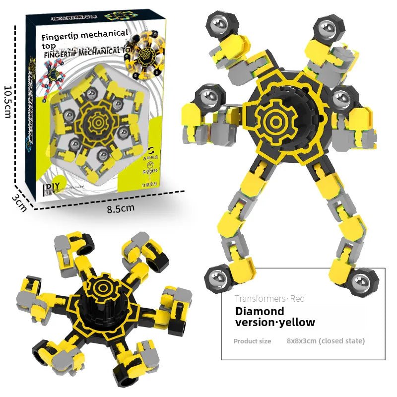 Gyro Toy Children's Boy's Transformable Luminous Puzzle Mechanical Fingertip Finger Rotation Decompression Boy's Toy - Christy's Beauty & Tingz LLC
