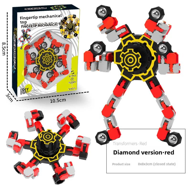 Gyro Toy Children's Boy's Transformable Luminous Puzzle Mechanical Fingertip Finger Rotation Decompression Boy's Toy - Christy's Beauty & Tingz LLC