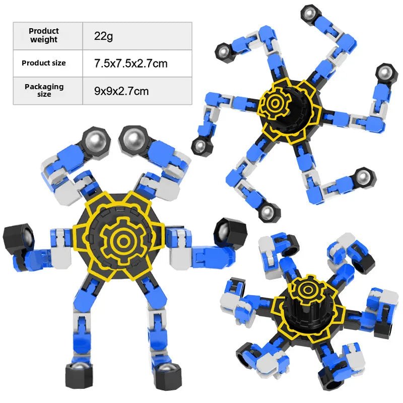 Gyro Toy Children's Boy's Transformable Luminous Puzzle Mechanical Fingertip Finger Rotation Decompression Boy's Toy - Christy's Beauty & Tingz LLC