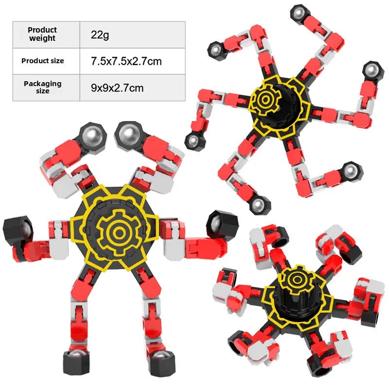 Gyro Toy Children's Boy's Transformable Luminous Puzzle Mechanical Fingertip Finger Rotation Decompression Boy's Toy - Christy's Beauty & Tingz LLC