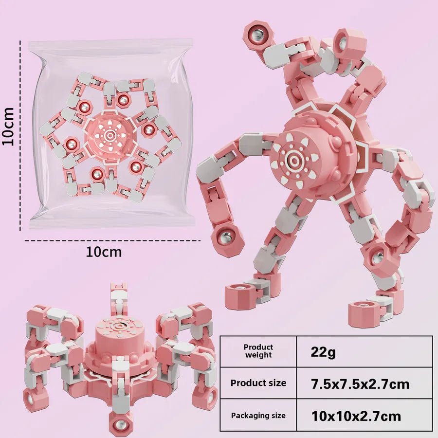 Gyro Toy Children's Boy's Transformable Luminous Puzzle Mechanical Fingertip Finger Rotation Decompression Boy's Toy - Christy's Beauty & Tingz LLC